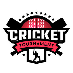 cricket tournament sport logo emblem vector image