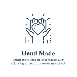 handmade concept manually made handcraft product vector image