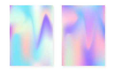 holographic cover set with hologram gradient vector image