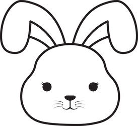 Cute rabbit kawaii style vector