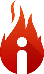 fire letter i logo icon design vector image