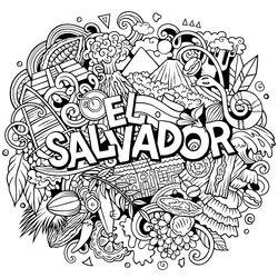 el salvador cartoon doodle funny local design vector image