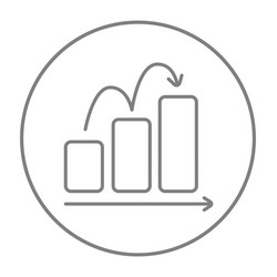 Bar chart upward line icon vector