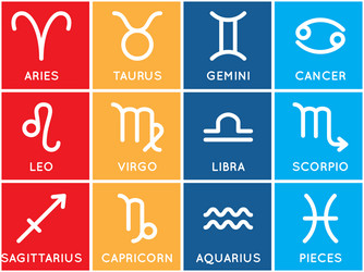 Zodiac signs set of on colored vector