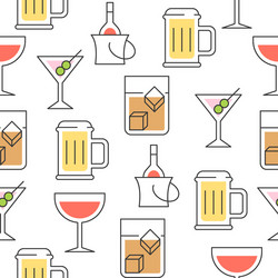 beverage summer theme seamless pattern vector image