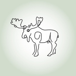 moose in minimal line style vector image