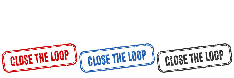 close loop square isolated sign set vector image