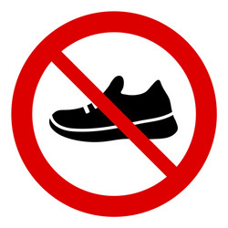 No shoes icon prohibited sneakers vector