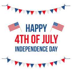 4th of july flat design card vector image