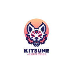 logo kitsune simple mascot style vector image