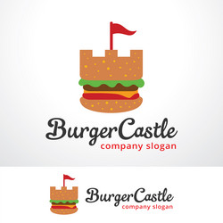 burger castle logo template design emblem vector image