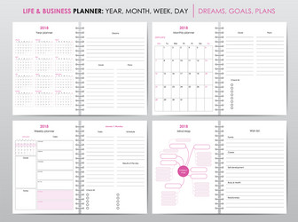 life and business planner 2018 vector image