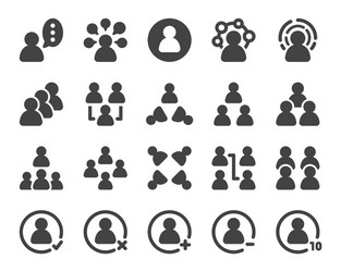 people icon set vector image