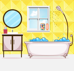 bathroom with tub and shower vector image