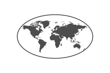 Earth map globe in circle and flat vector