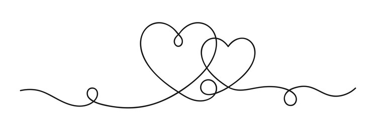 one line heart in continuous art style vector image