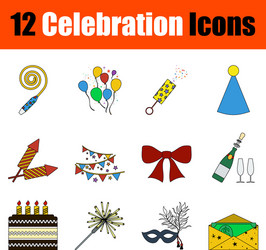 celebration icon set vector image