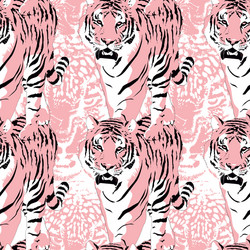 Pattern design pink bengal tiger vector