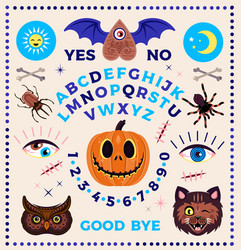 ouija board with pumpkin occultism set vector image