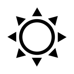 Black sun icon and symbol vector