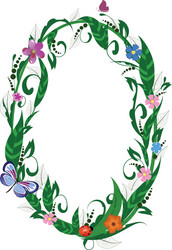 flower number of butterflies vector image