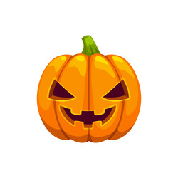 cartoon grinning halloween pumpkin face emoji vector image