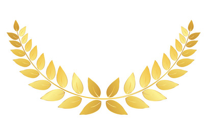 golden laurel wreath isolated on white background vector image