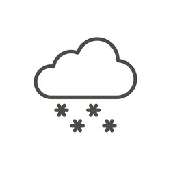 Snow cloud icon line winter symbol vector