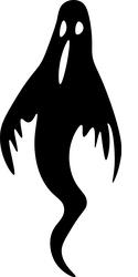 black silhouette of a spooky ghost floating vector image