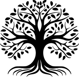 tree of life - minimalist and flat logo vector image