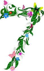 flower number of butterflies vector image