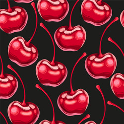 cherries fruit seamless pattern vector image