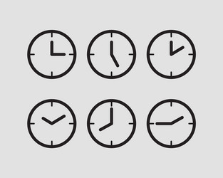 set clock icon time line graphic design elements vector image