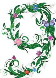 flower number of butterflies vector image