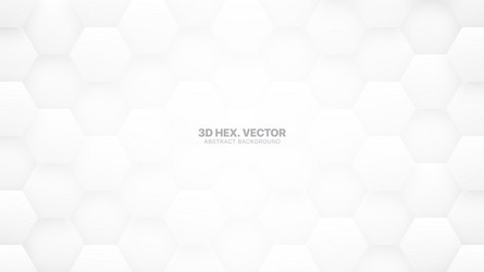 technologic 3d hexagons white abstract background vector image