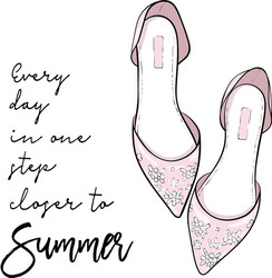 summer quote elegant fashion shoes sandals vector image