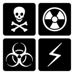 hazard icons set vector image