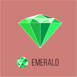 emerald flat icon with top view rich luxury vector image