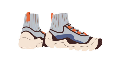 modern high-ankle sneakers sport footwear vector image