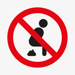 Pooping ban icon isolated on white background vector