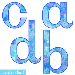 winter watercolor font abcd vector image