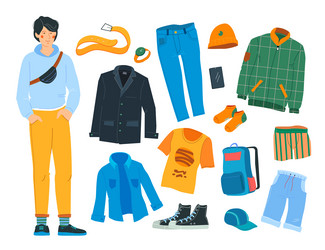 choose modern clothes - flat design style objects vector image