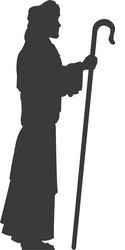 Saint joseph silhouette icon vector