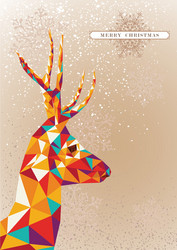 merry christmas colorful reindeer shape vector image