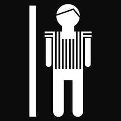 man icon on black background vector image