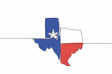 continuous one line drawing map of texas vector image