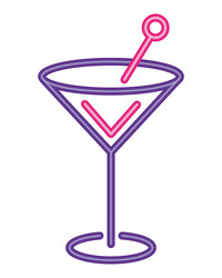 neon cocktail martini vector image