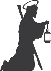 Saint joseph silhouette icon vector