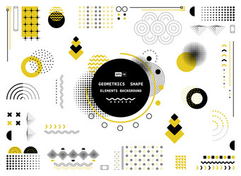 abstract yellow and black pattern geometric shape vector image