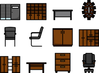 office icon set vector image